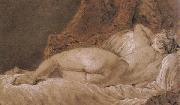 Francois Boucher Reclining female Nude seen from behind USA oil painting artist